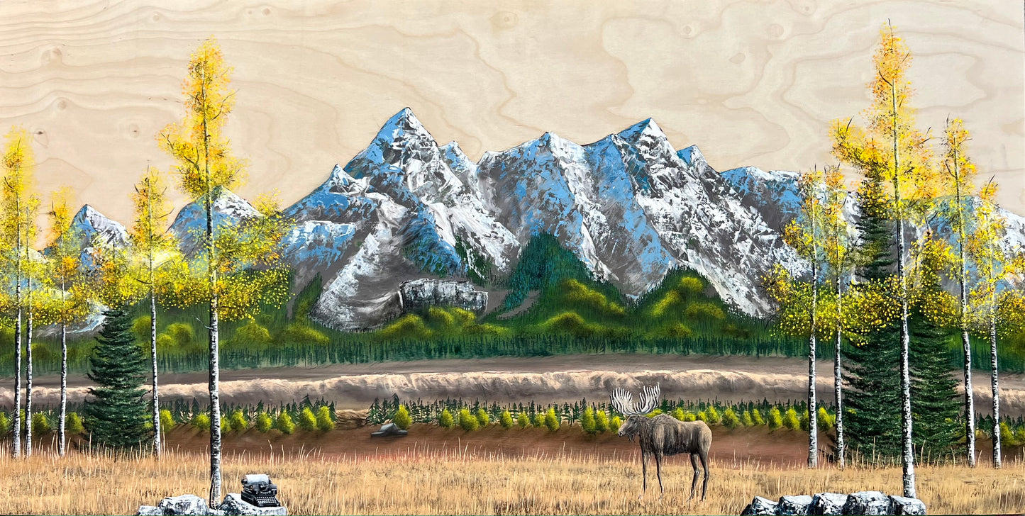 No Signal (original 24"x48" oil wood panel)
